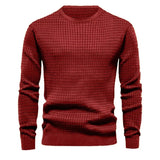 Men's Textured Crew Neck Knit Sweater