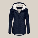 Fleece-Lined Hooded Jacket with Zip Front