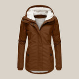 Fleece-Lined Hooded Jacket with Zip Front