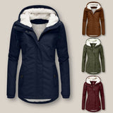 Fleece-Lined Hooded Jacket with Zip Front