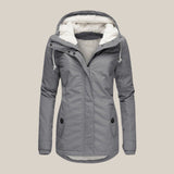 Fleece-Lined Hooded Jacket with Zip Front