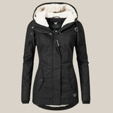 Fleece-Lined Hooded Jacket with Zip Front