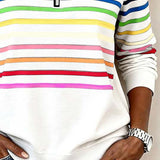 Women's Striped Mock Neck Quarter-Zip Knit Pullover