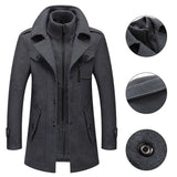 Men's Double Collar Button Coat