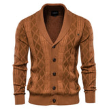 Men's Shawl Collar Button Knit Cardigan