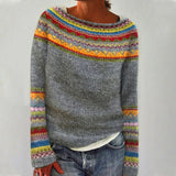 Women's Long Sleeve Fair Isle Knit Sweater