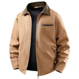 Men's Shirt-Collar Utility Jacket with Full Zip