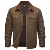 Men's Collared Utility Jacket with Roomy Pockets