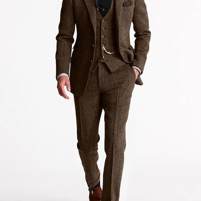 Men's Slim Fit Three-Piece Suit Set