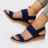 Women's Elastic Strap Cushioned Slip-On Sandals
